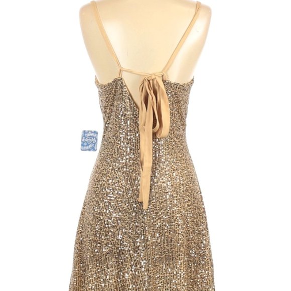 Free People Gold Rush Sequin Mini Dress Gold - Picture 4 of 13